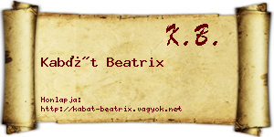 Kabát Beatrix névjegykártya